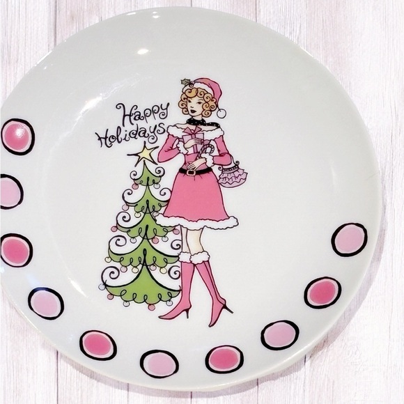 Dessert Plates Girlfriend Diva Chic Shopping Tea Party 9” Santa’s Workbench EUC - Picture 7 of 12